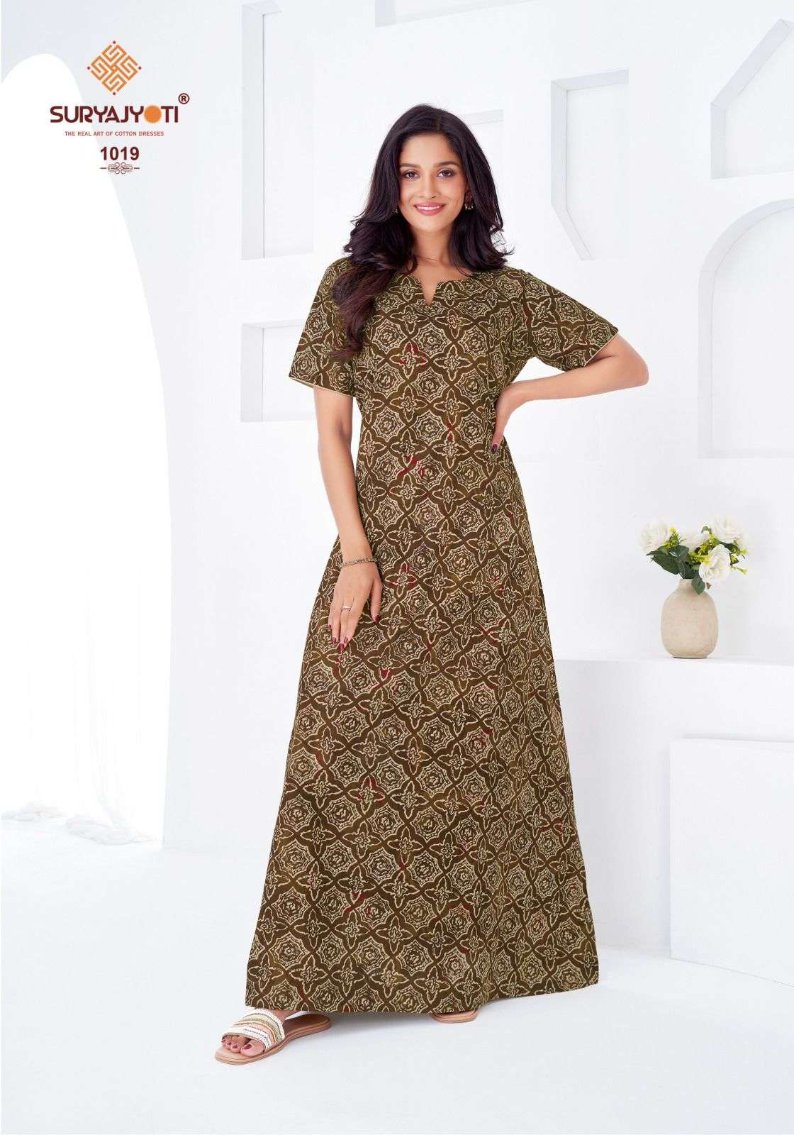 SURYAJYOTI PEARL VOL 1 READYMADE DAILY WEAR COTTON NIGHTY GOWN