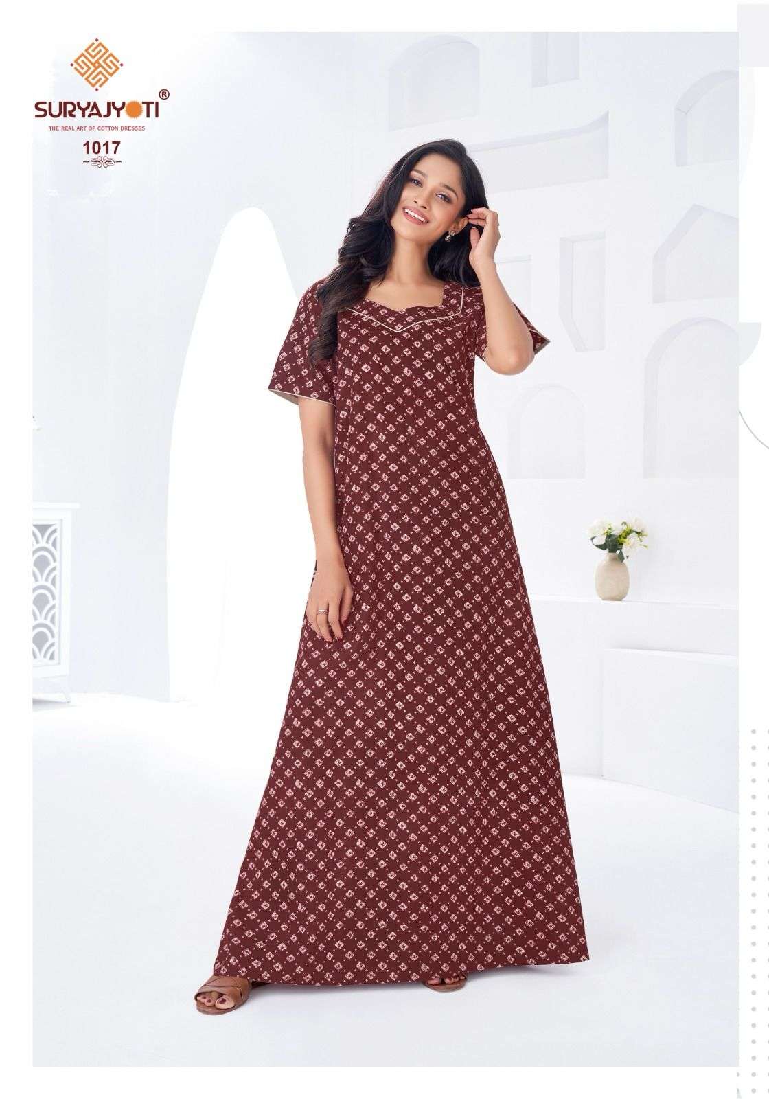 SURYAJYOTI PEARL VOL 1 READYMADE DAILY WEAR COTTON NIGHTY GOWN