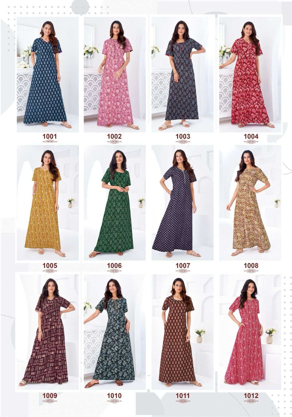 SURYAJYOTI PEARL VOL 1 READYMADE DAILY WEAR COTTON NIGHTY GOWN