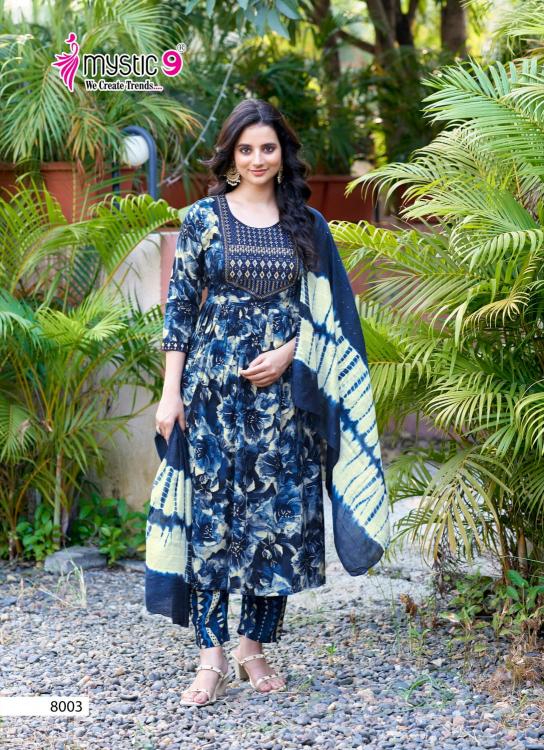 MYSTIC9 SHANAYA VOL 8 RAYON PRINT FULLY STITCH SHOP TRENDY 3PCS DRESS