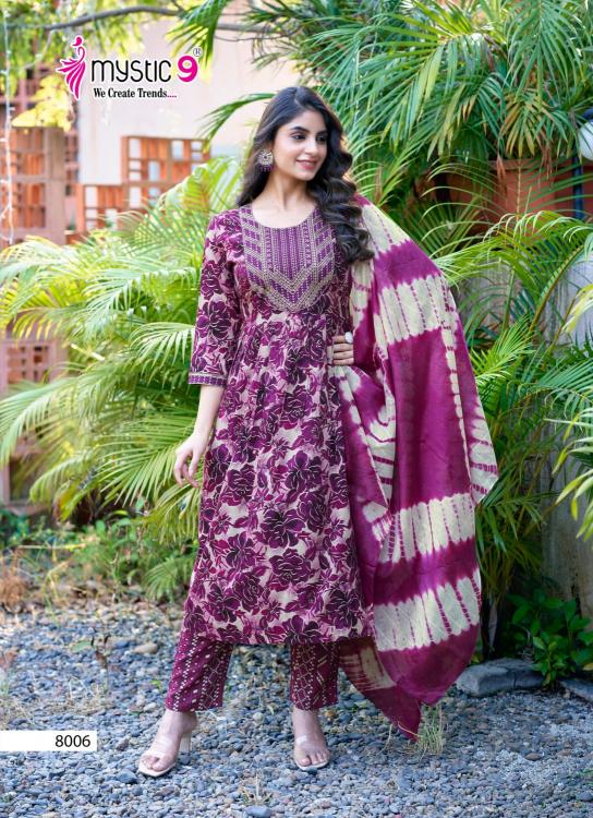 MYSTIC9 SHANAYA VOL 8 RAYON PRINT FULLY STITCH SHOP TRENDY 3PCS DRESS