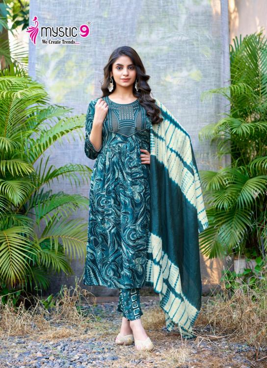 MYSTIC9 SHANAYA VOL 8 RAYON PRINT FULLY STITCH SHOP TRENDY 3PCS DRESS
