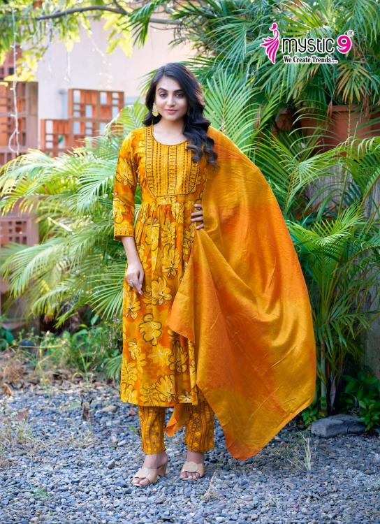 MYSTIC9 SHANAYA VOL 8 RAYON PRINT FULLY STITCH SHOP TRENDY 3PCS DRESS