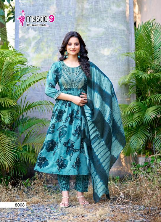 MYSTIC9 SHANAYA VOL 8 RAYON PRINT FULLY STITCH SHOP TRENDY 3PCS DRESS