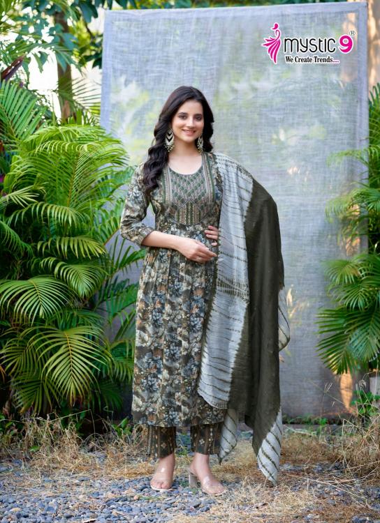 MYSTIC9 SHANAYA VOL 8 RAYON PRINT FULLY STITCH SHOP TRENDY 3PCS DRESS