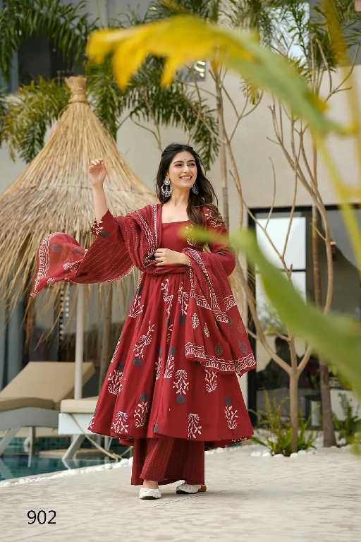 Lucaya Clora Vol-9 Wholesale Anarkali Top With Pant And Dupatta