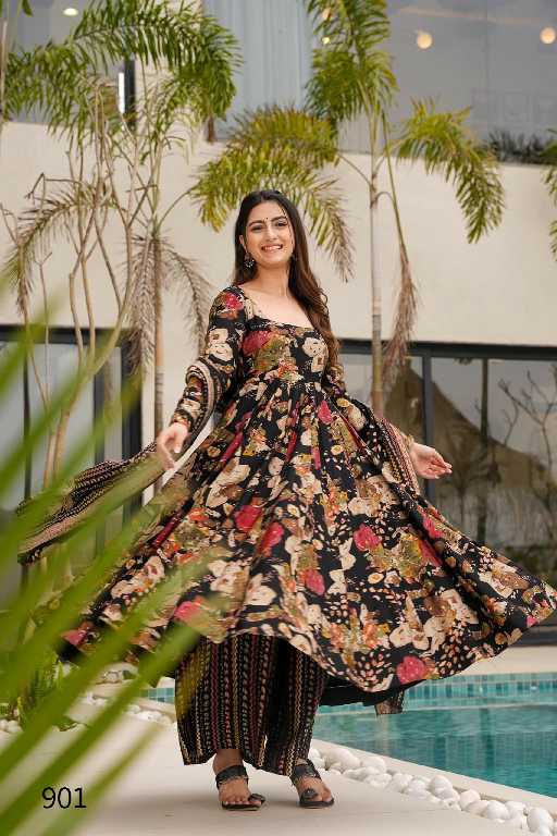 Lucaya Clora Vol-9 Wholesale Anarkali Top With Pant And Dupatta