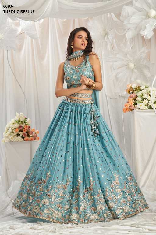 PF 6083 Series Wholesale Poly Georgette Designer Lehengas Choli