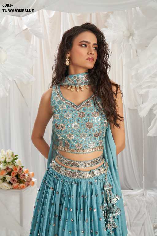 PF 6083 Series Wholesale Poly Georgette Designer Lehengas Choli