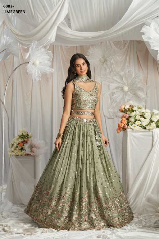 PF 6083 Series Wholesale Poly Georgette Designer Lehengas Choli