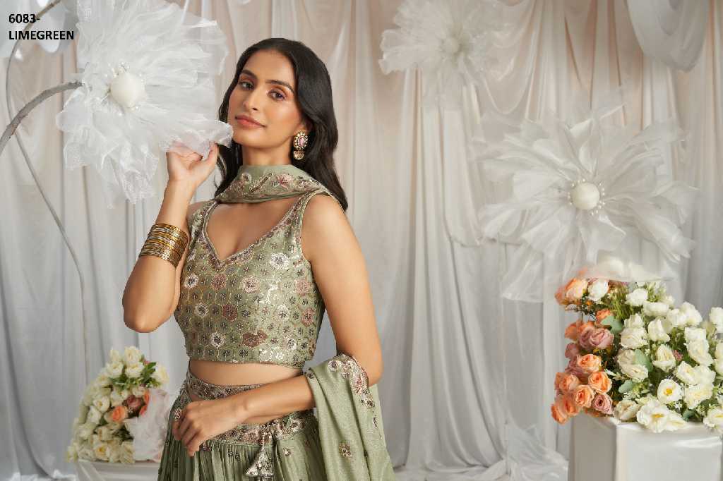 PF 6083 Series Wholesale Poly Georgette Designer Lehengas Choli