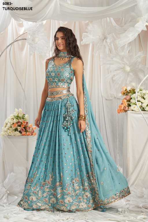 PF 6083 Series Wholesale Poly Georgette Designer Lehengas Choli