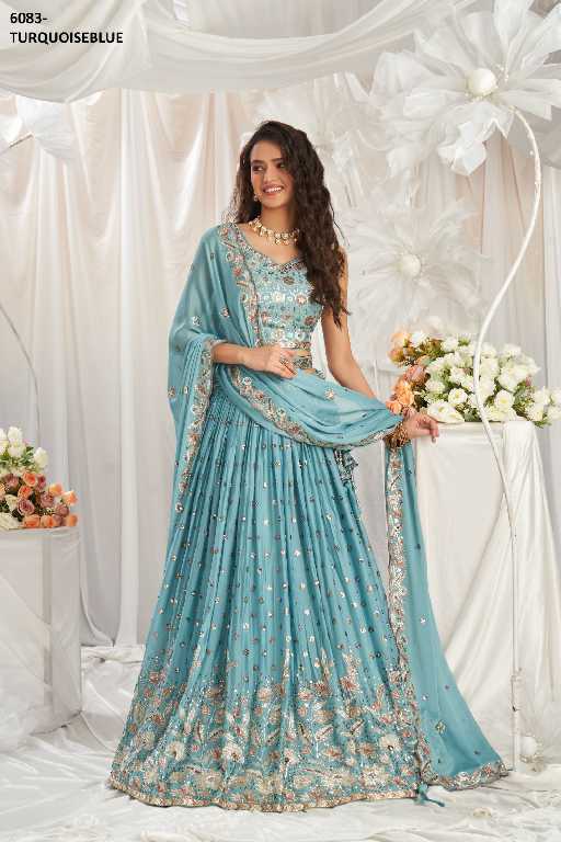 PF 6083 Series Wholesale Poly Georgette Designer Lehengas Choli