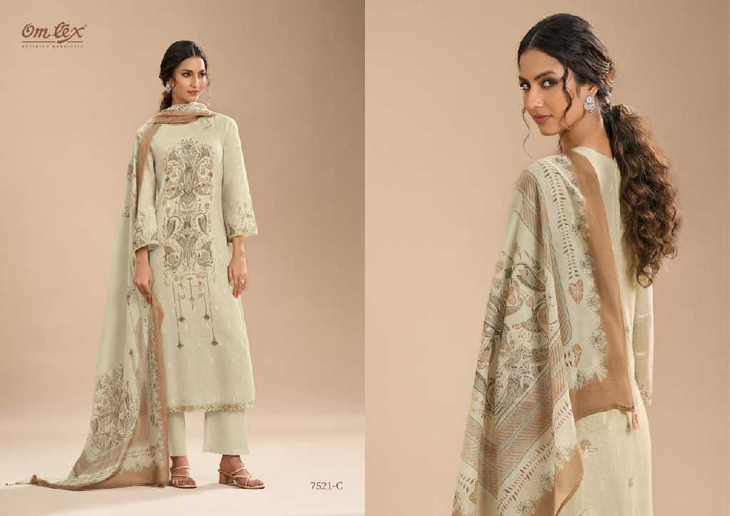 Omtex Shireen Wholesale Linen With Embroidery Work And Handwork Suits