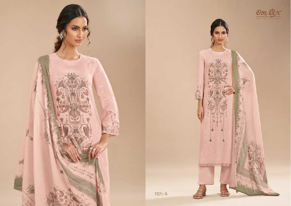 Omtex Shireen Wholesale Linen With Embroidery Work And Handwork Suits
