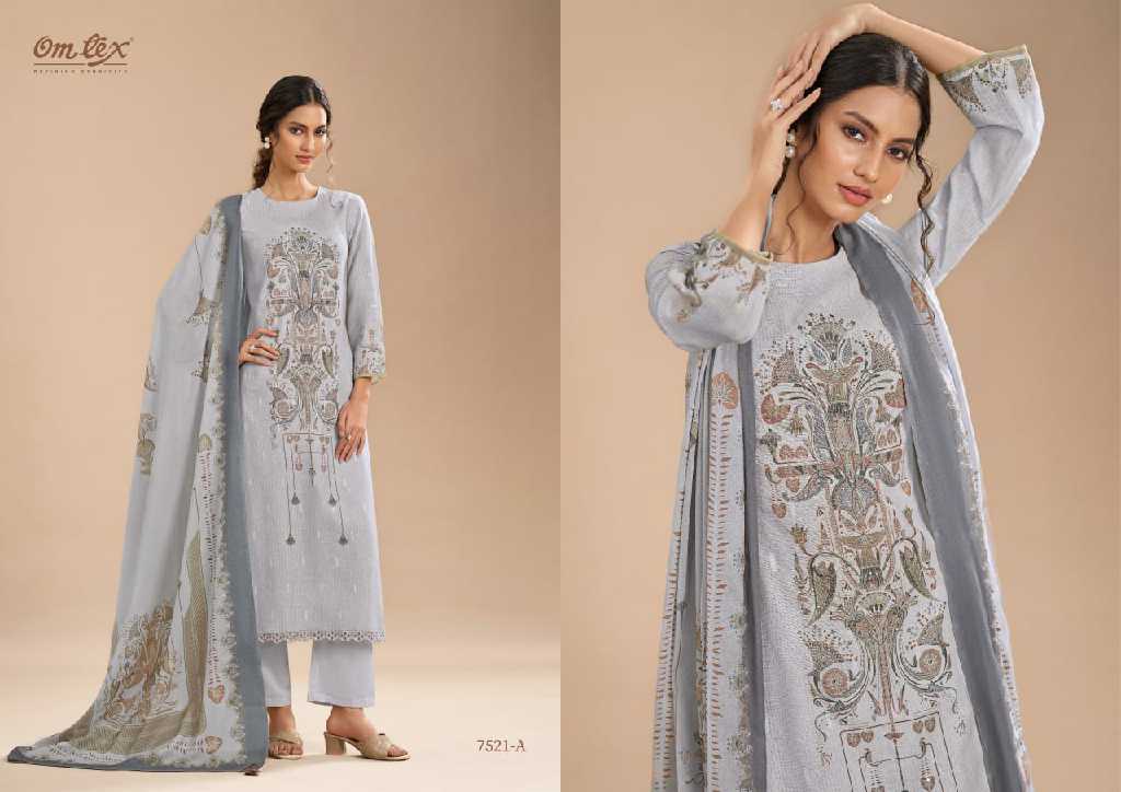 Omtex Shireen Wholesale Linen With Embroidery Work And Handwork Suits