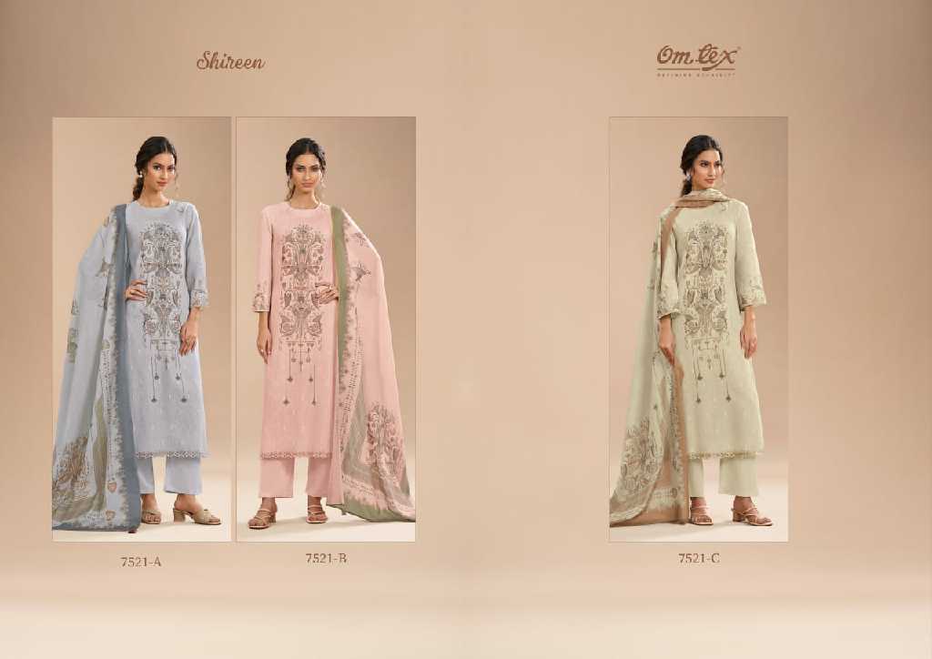 Omtex Shireen Wholesale Linen With Embroidery Work And Handwork Suits