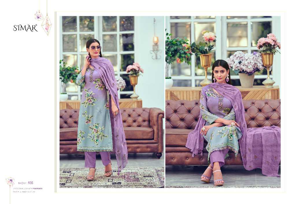 Glossy Simar Nazam Vol-2 Wholesale Pure Muslin With Embroidery Work Suits