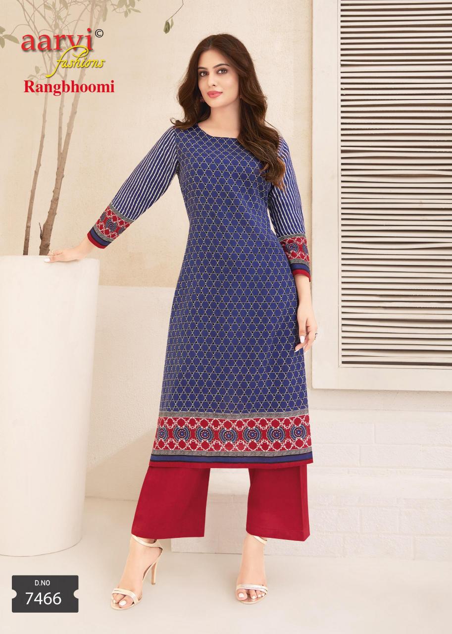 AARVI FASHION RANGBHOOMI VOL 1 READYMADE FLEX COTTON KURTI WITH PANT