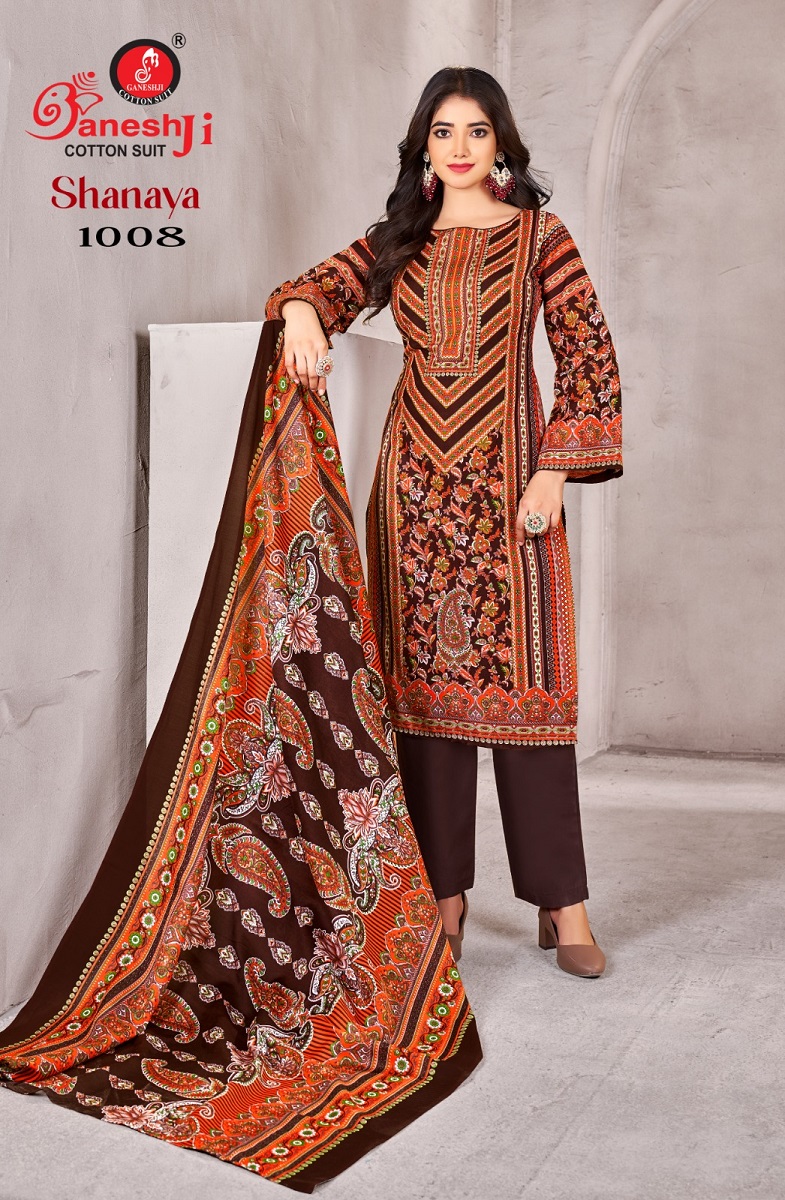 GANESHJI SHANAYA VOL-1 WHOLESALE COTTON PRINTED DRESS MATERIAL