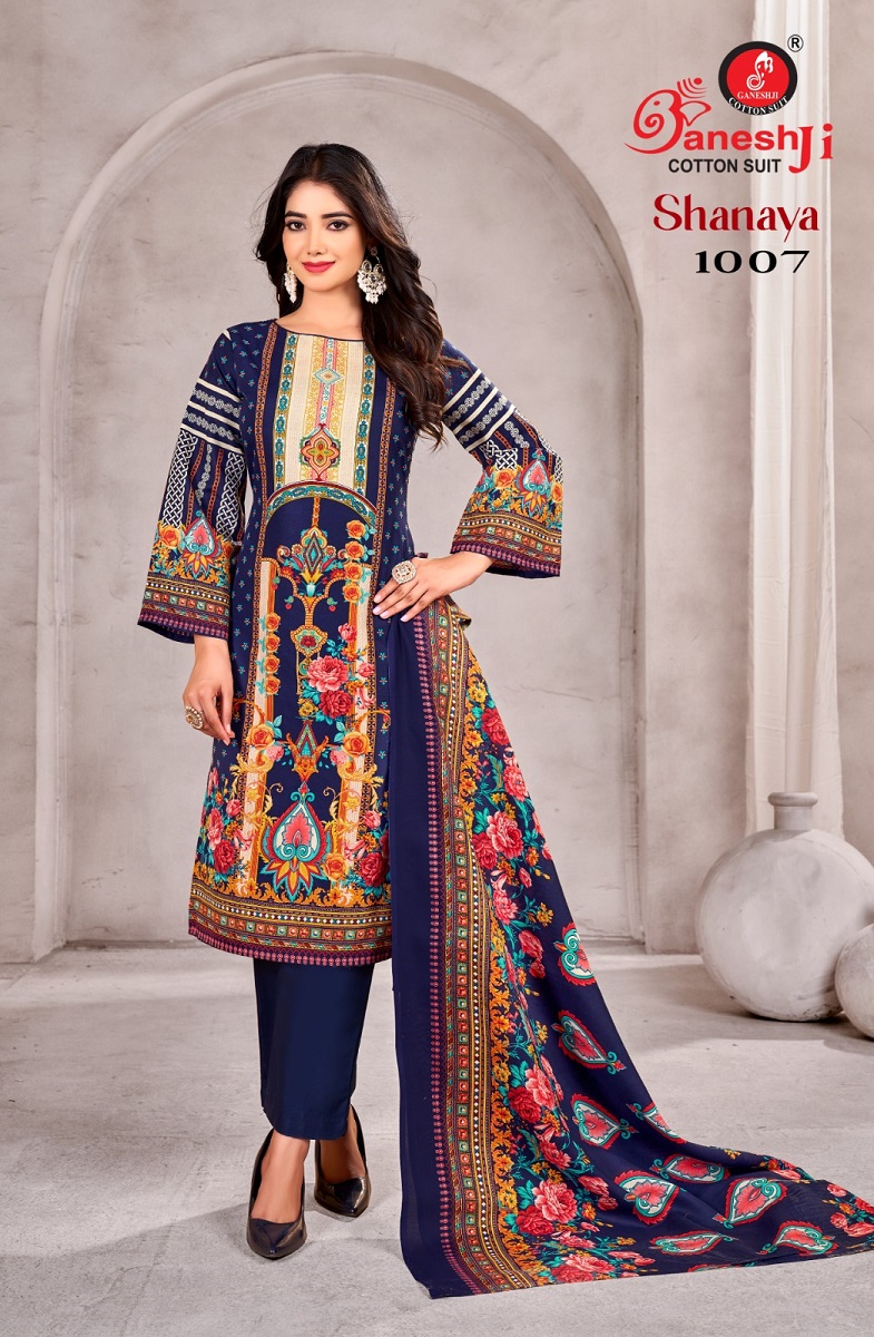 GANESHJI SHANAYA VOL-1 WHOLESALE COTTON PRINTED DRESS MATERIAL