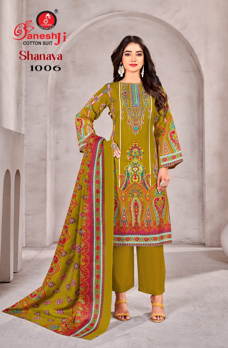 GANESHJI SHANAYA VOL-1 WHOLESALE COTTON PRINTED DRESS MATERIAL