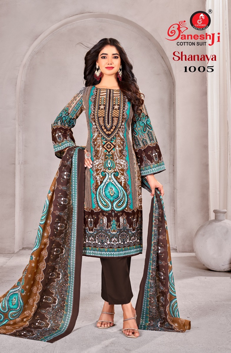 GANESHJI SHANAYA VOL-1 WHOLESALE COTTON PRINTED DRESS MATERIAL