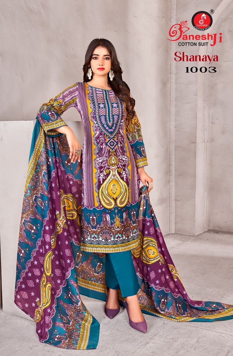 GANESHJI SHANAYA VOL-1 WHOLESALE COTTON PRINTED DRESS MATERIAL
