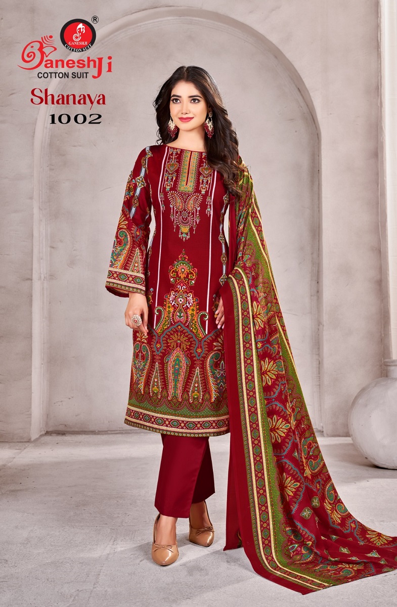 GANESHJI SHANAYA VOL-1 WHOLESALE COTTON PRINTED DRESS MATERIAL