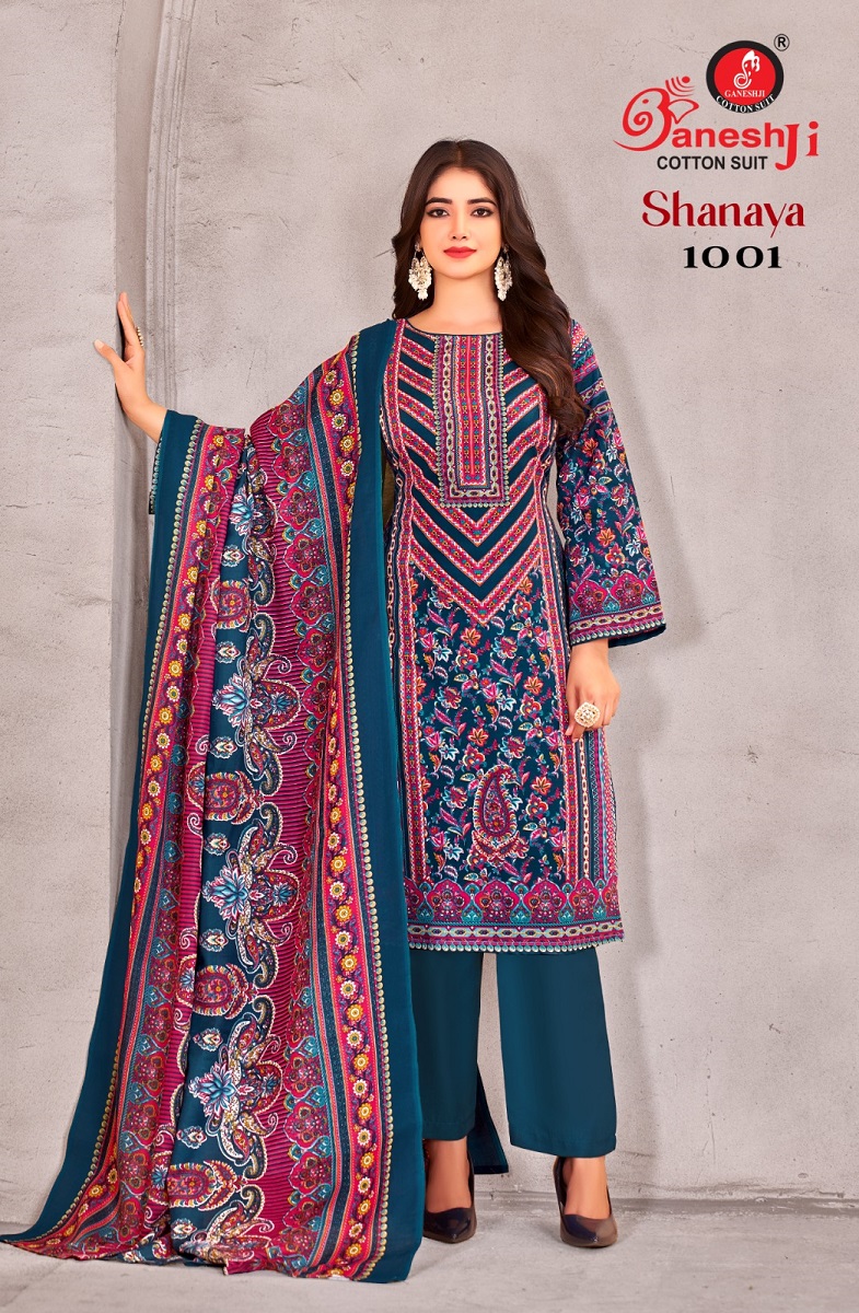 GANESHJI SHANAYA VOL-1 WHOLESALE COTTON PRINTED DRESS MATERIAL