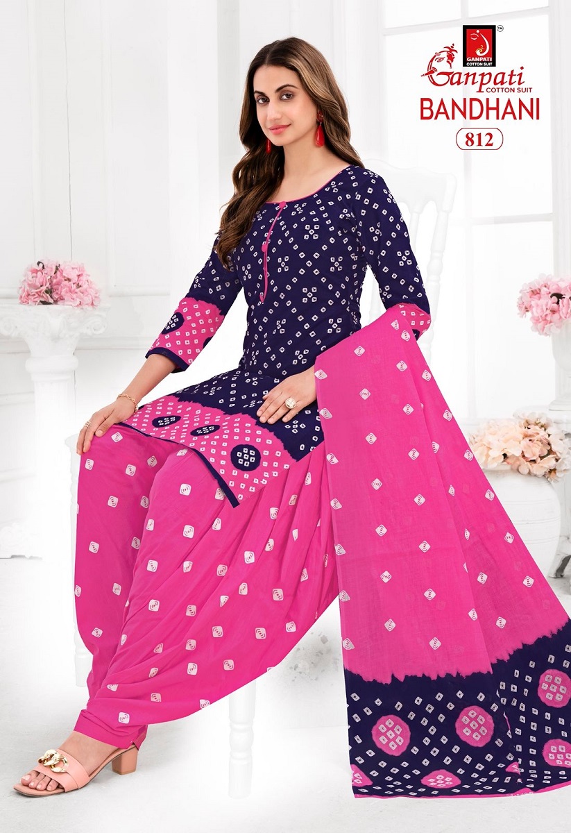 Ganpati Bandhani Vol-8 Wholesale Pure Cotton Printed Fabrics Dress Material