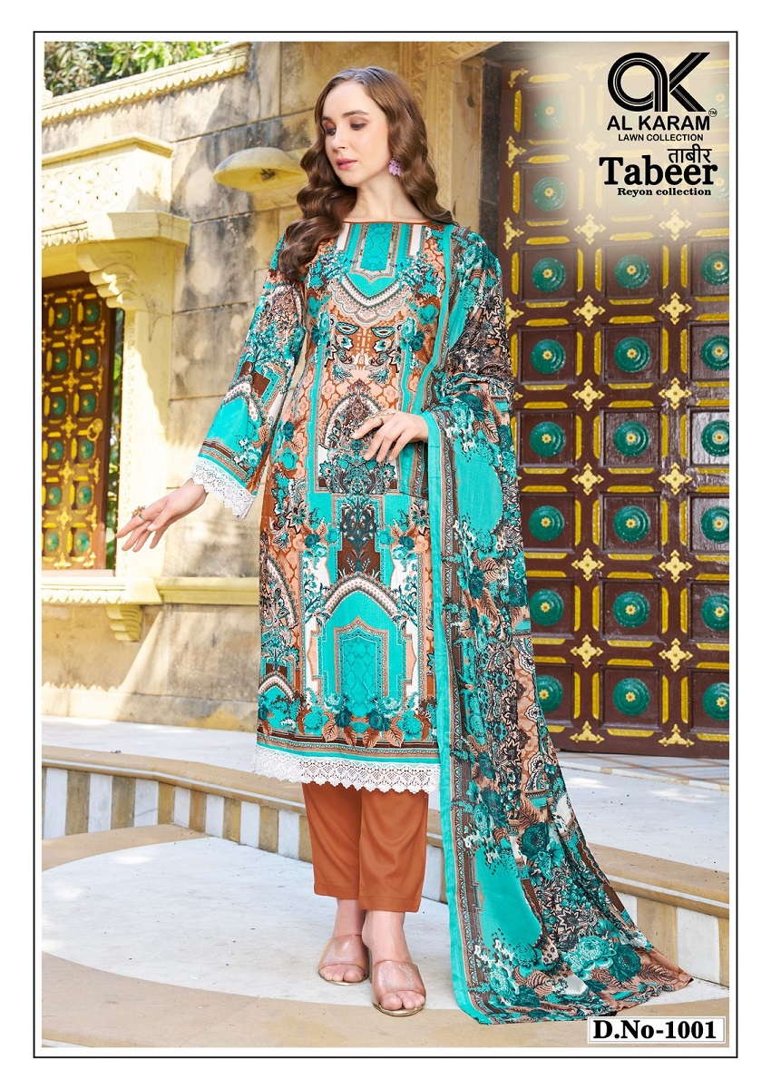 AL KARAM TABEER VOL-1 WHOLESALE HEAVY REYON PAKISTANI DRESS MATERIAL