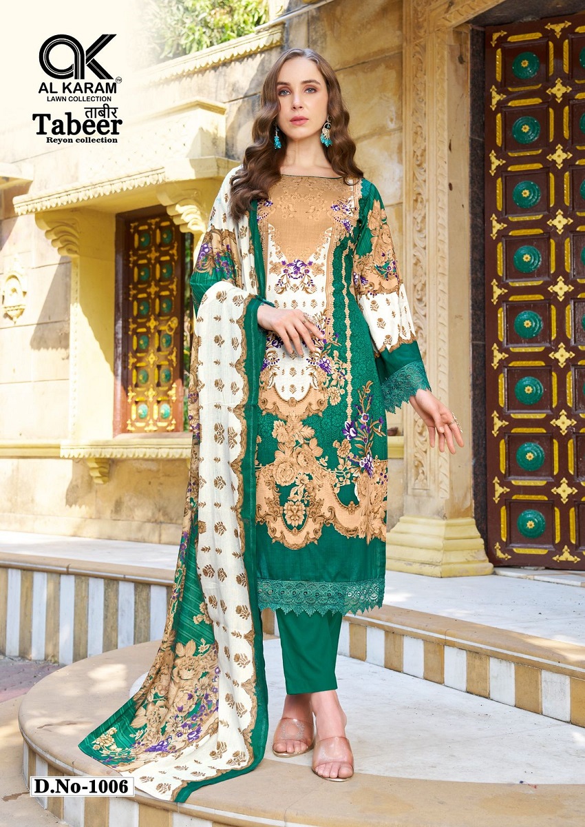 AL KARAM TABEER VOL-1 WHOLESALE HEAVY REYON PAKISTANI DRESS MATERIAL