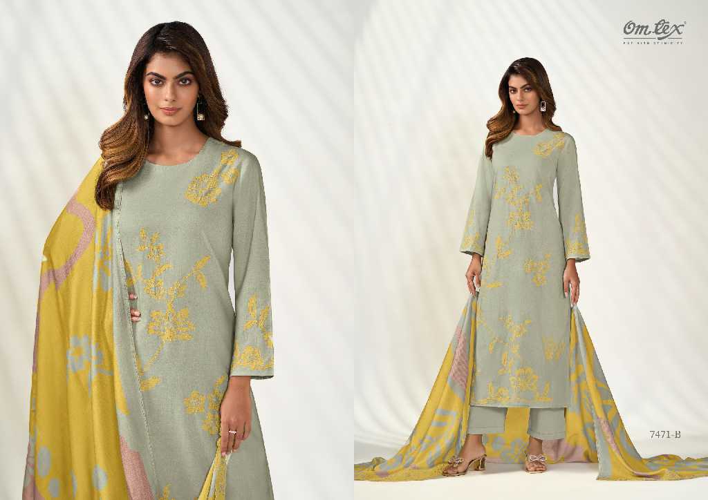 Omtex Maskara Wholesale Lawn Cotton With Embroidery Work Salwar Suits