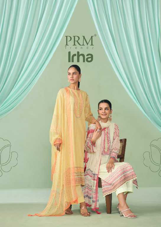 PRM Irha Wholesale Pure Cotton Linen With Work Salwar Suits