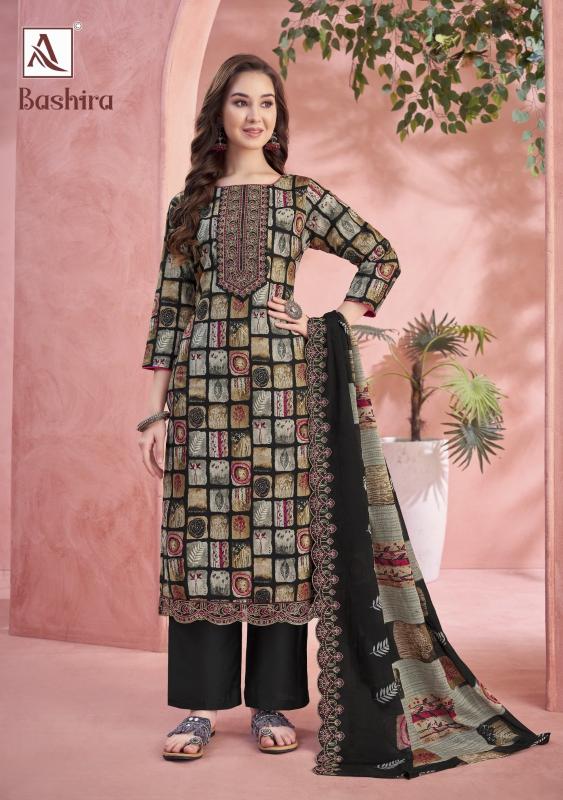 ALOK BASHIRA CAMBRIC COTTON FASHIONABLE PAKISTANI 3PCS DRESS