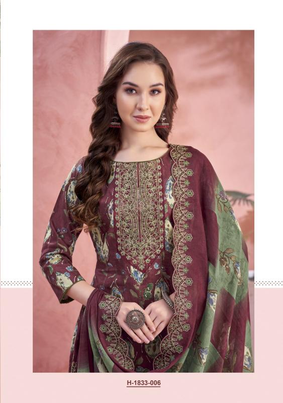 ALOK BASHIRA CAMBRIC COTTON FASHIONABLE PAKISTANI 3PCS DRESS
