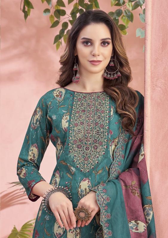 ALOK BASHIRA CAMBRIC COTTON FASHIONABLE PAKISTANI 3PCS DRESS
