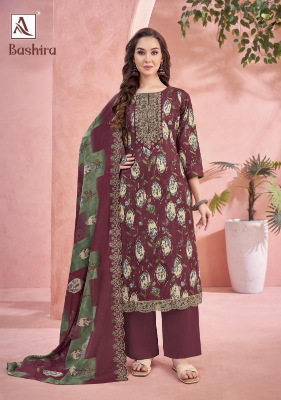 ALOK BASHIRA CAMBRIC COTTON FASHIONABLE PAKISTANI 3PCS DRESS
