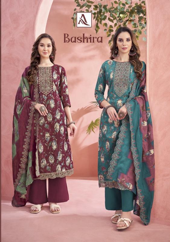 ALOK BASHIRA CAMBRIC COTTON FASHIONABLE PAKISTANI 3PCS DRESS