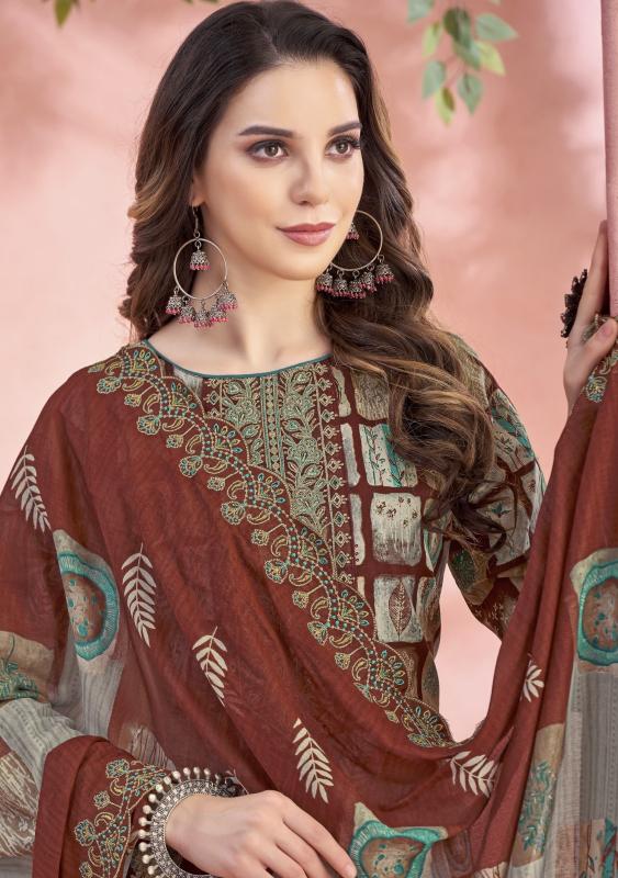 ALOK BASHIRA CAMBRIC COTTON FASHIONABLE PAKISTANI 3PCS DRESS