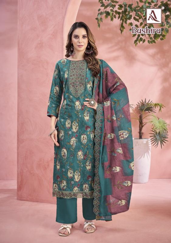ALOK BASHIRA CAMBRIC COTTON FASHIONABLE PAKISTANI 3PCS DRESS