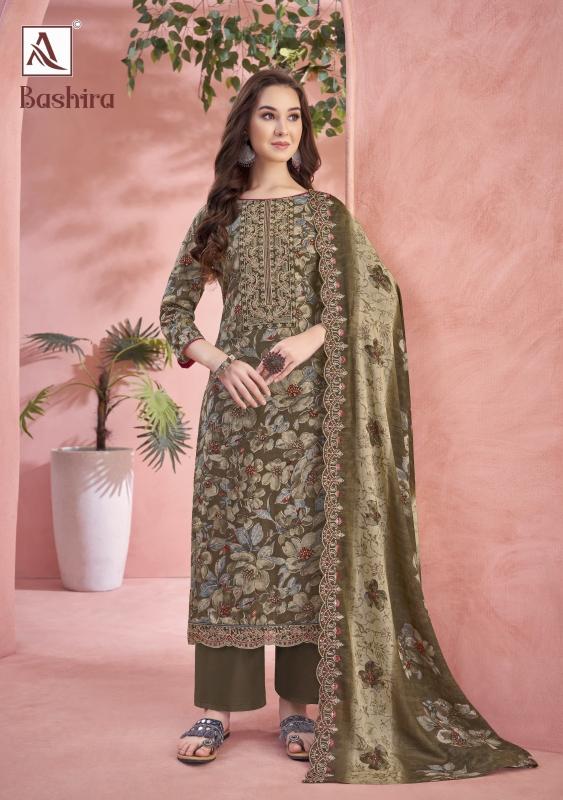 ALOK BASHIRA CAMBRIC COTTON FASHIONABLE PAKISTANI 3PCS DRESS