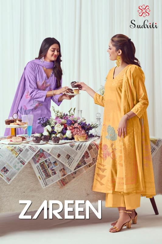 ZAREEN BY SUDRITI POPULAR DESIGN COTTON LAWN UNSTITCH 3PCS DRESS