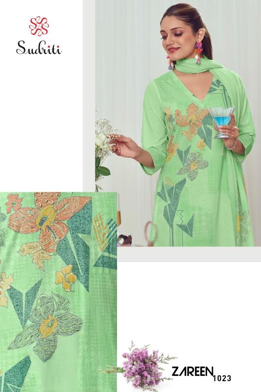ZAREEN BY SUDRITI POPULAR DESIGN COTTON LAWN UNSTITCH 3PCS DRESS