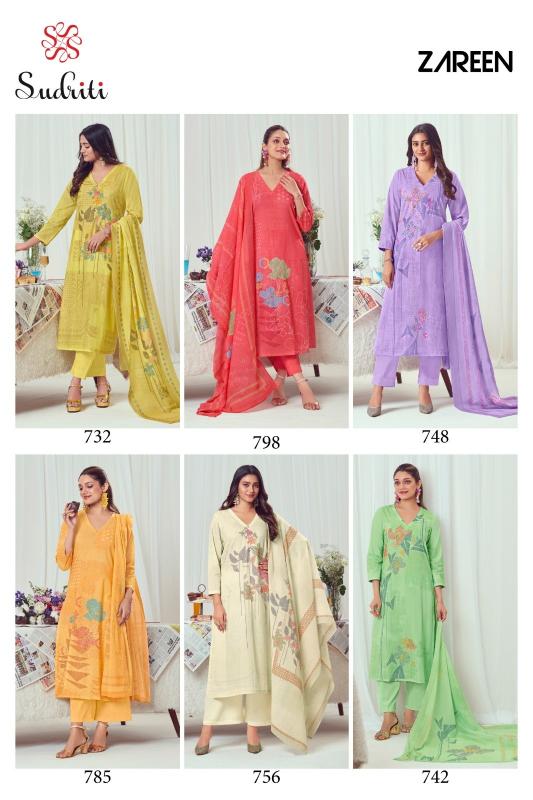 ZAREEN BY SUDRITI POPULAR DESIGN COTTON LAWN UNSTITCH 3PCS DRESS