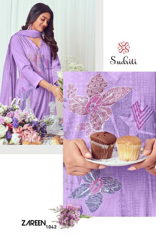 ZAREEN BY SUDRITI POPULAR DESIGN COTTON LAWN UNSTITCH 3PCS DRESS