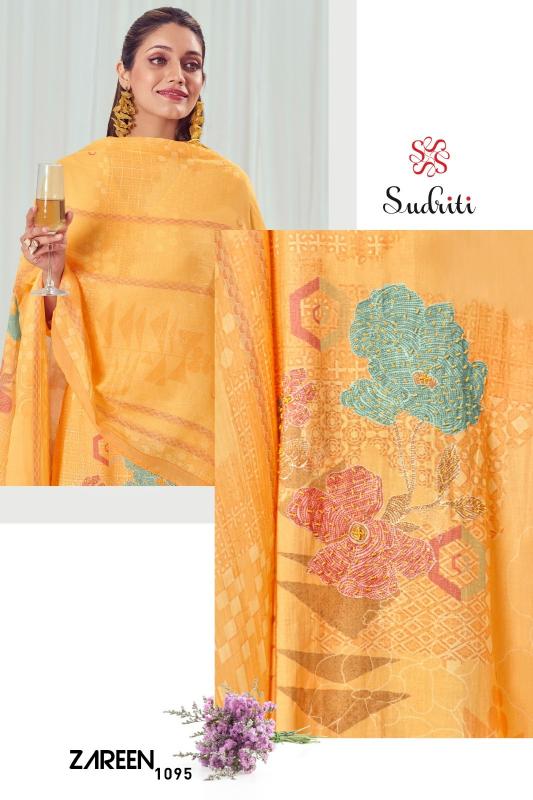 ZAREEN BY SUDRITI POPULAR DESIGN COTTON LAWN UNSTITCH 3PCS DRESS