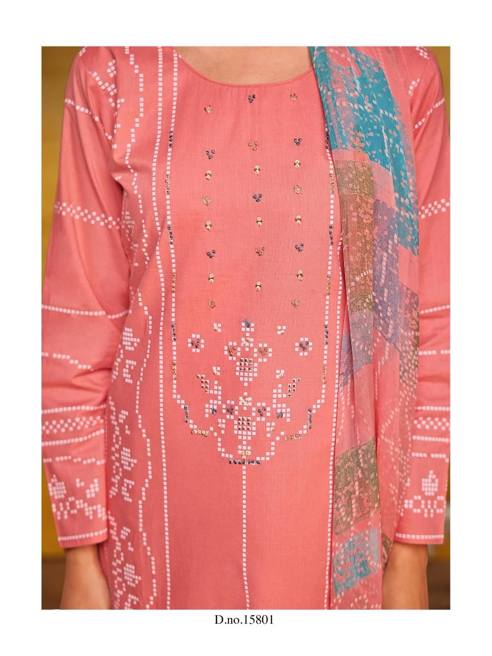 GLAMLOOK BY IBIZA CAMBRIC COTTON SHOP TRENDY UNSTITCH 3PCS DRESS