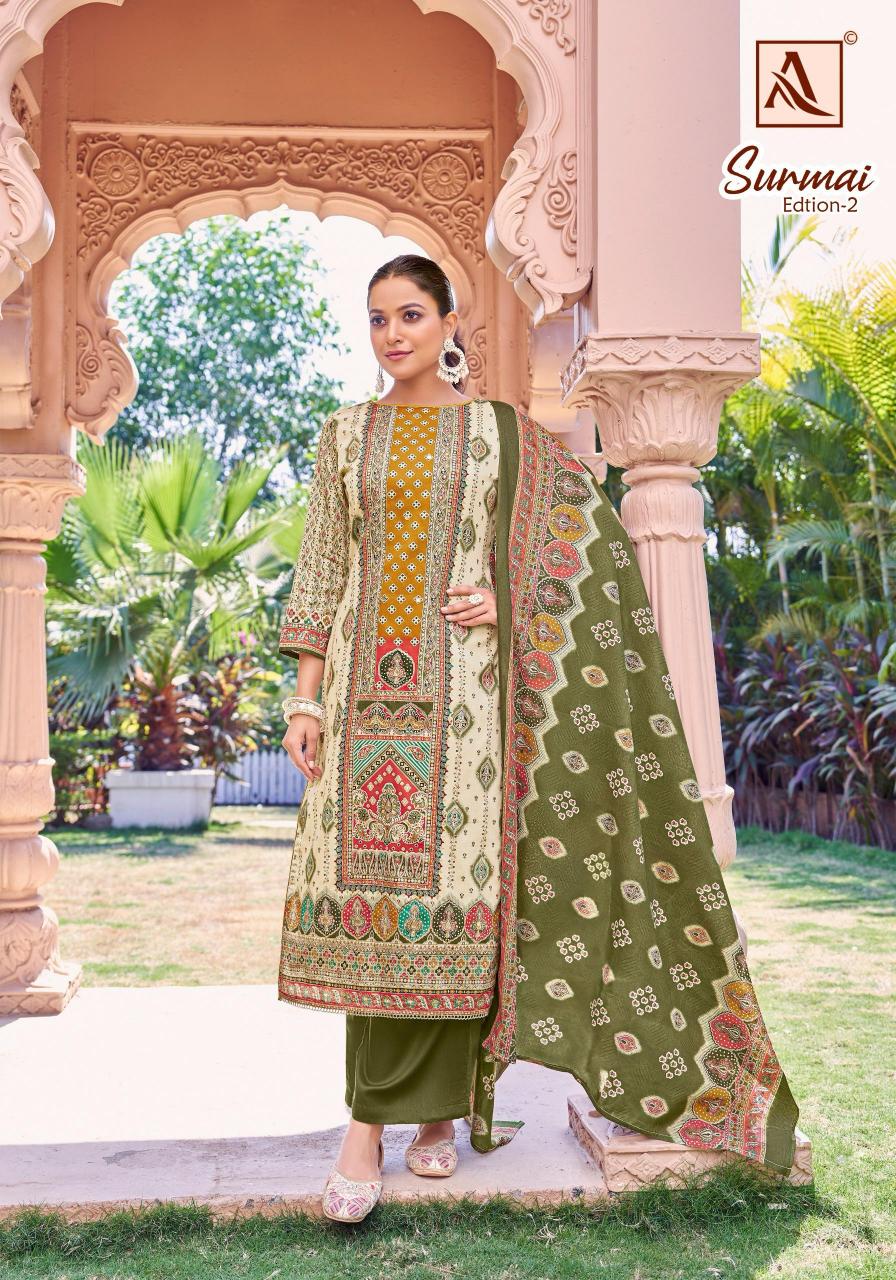 ALOK SURMAI VOL 2 ZAM PRINT CLASSIC PAKISTANI DRESS MATERIAL